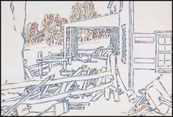 Building the Porch III by David Brown Milne