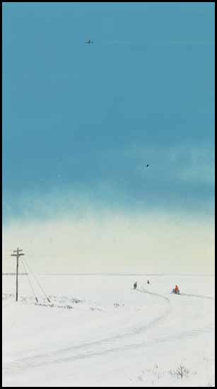 Skidooers, Saskatchewan Winter Series by William Kurelek