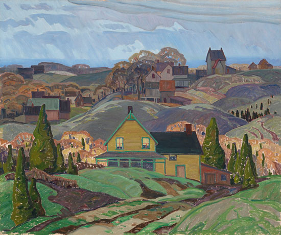 Farmhouses, Newton Robinson, Ontario by Franklin Carmichael