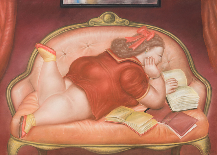 Girl Reading Her Diary par Fernando Botero
