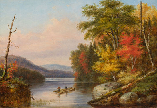 Raft in Autumn by Cornelius David Krieghoff