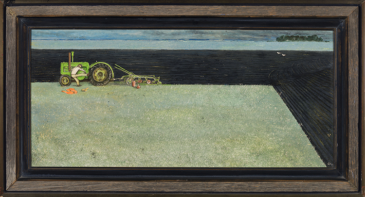 Starting Flywheel Tractor by William Kurelek