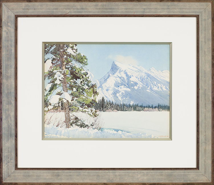 Mt. Rundle in Winter by Walter Joseph (W.J.) Phillips