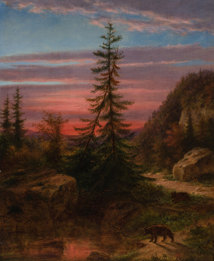 Bears Foraging at Sunset par Cornelius David Krieghoff