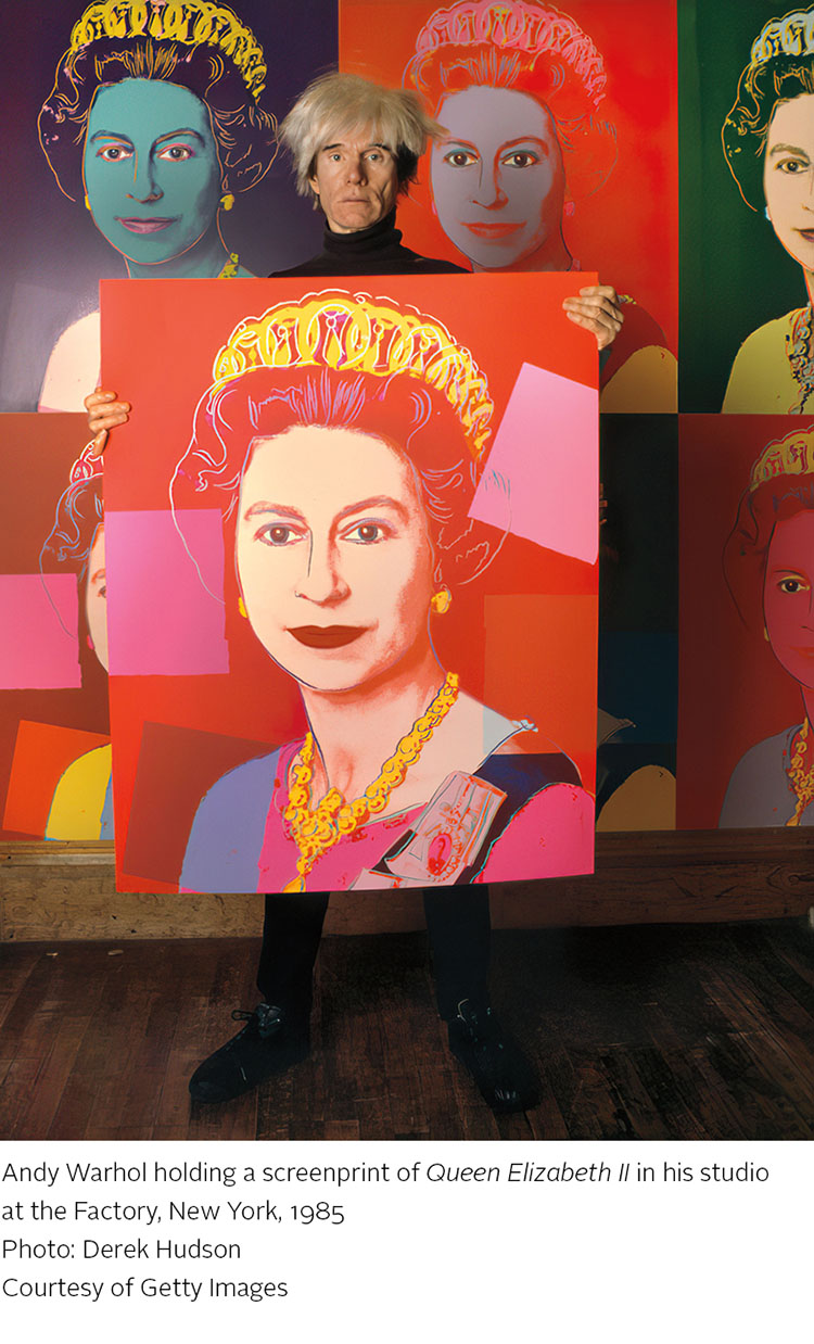 Queen Elizabeth II of the United Kingdom, from Reigning Queens, Royal Edition (F.S.II.337A) par Andy Warhol