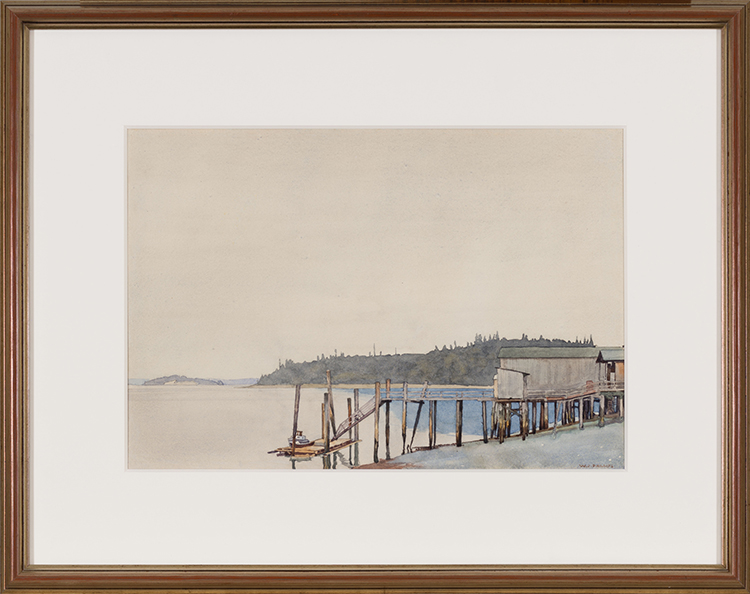 May’s Wharf, Alert Bay by Walter Joseph (W.J.) Phillips