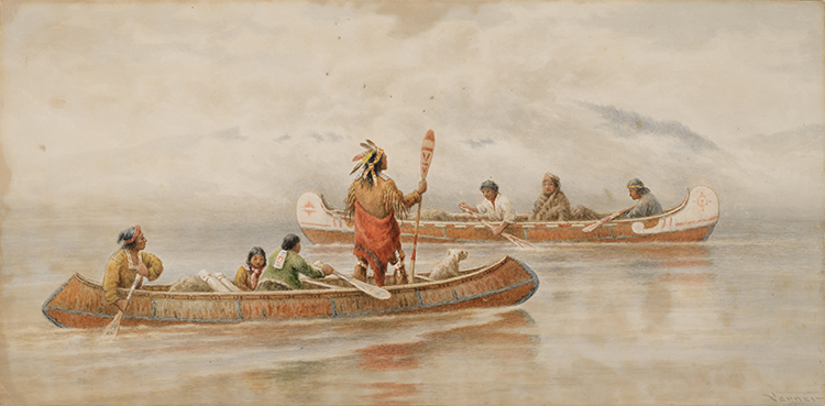 Meeting of Canoes by Frederick Arthur Verner