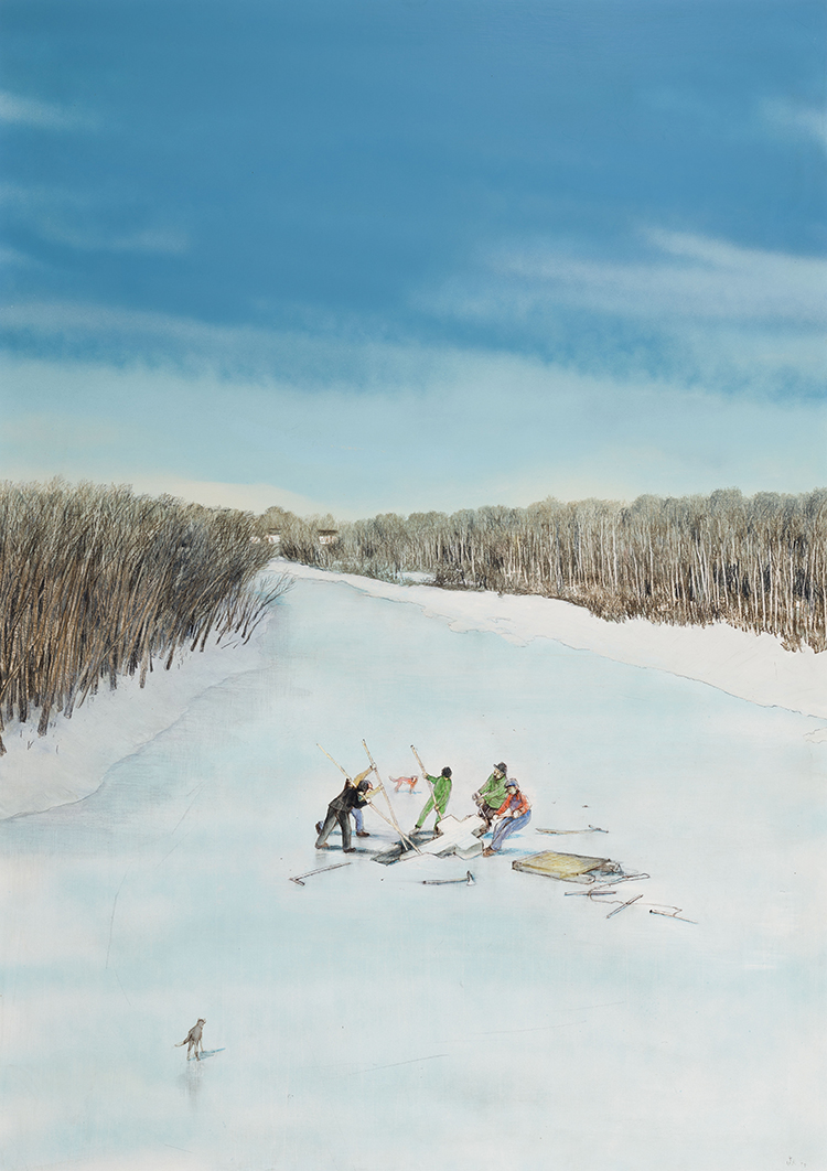 Cutting the Ice by William Kurelek