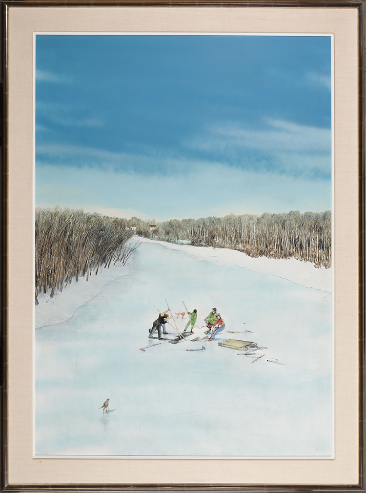 Cutting the Ice by William Kurelek