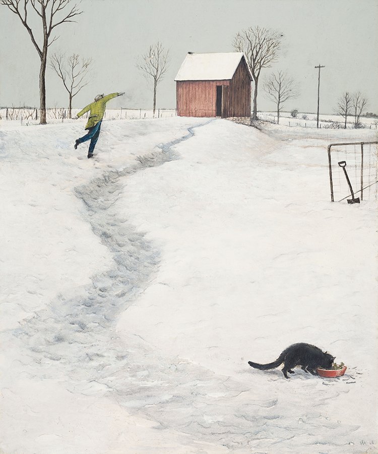 The Cat and the Crow by William Kurelek