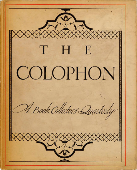 Painting Place (Colophon Edition) and A Colophon: The Book Collectors' Quarterly by David Brown Milne