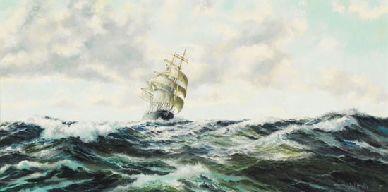Ship in Stormy Seas by Robert McVittie