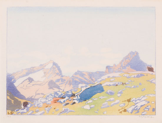 Mount Cathedral and Mount Stephen by Walter Joseph (W.J.) Phillips