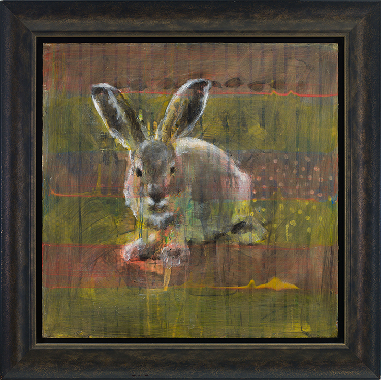 Animal Painting #130 (Arctic Hare) by Les Thomas