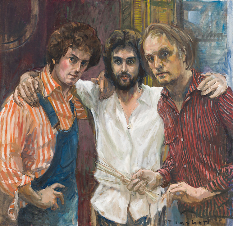 Two Artists and Model by Joseph Francis (Joe) Plaskett