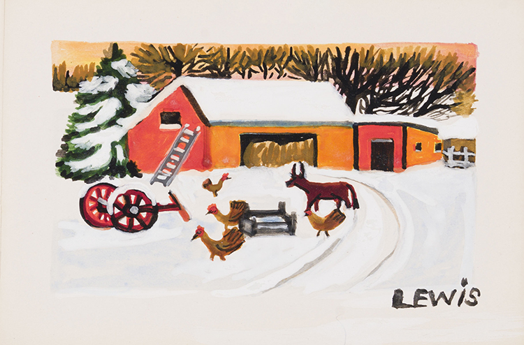 Farm Animals in Winter par Maud Lewis