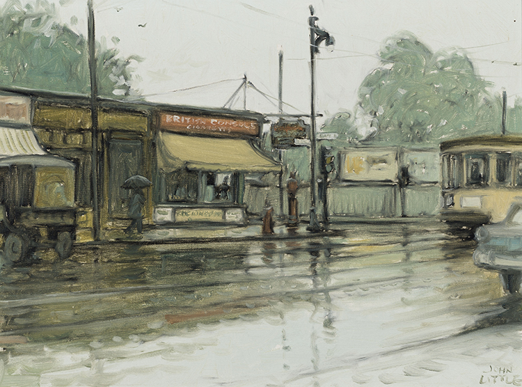 Old "Desjardins" Seafood, Guy Dorchester, Montreal (1952) by John Geoffrey Caruthers Little