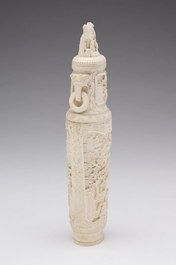 A Chinese Ivory Carved 'Figural' Vase and Cover, Early 20th Century par  Chinese Art