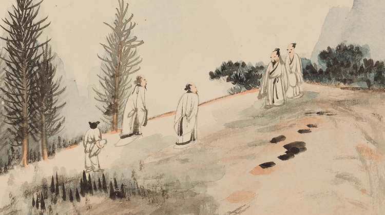 Scholars on the Cliff by Zhang Daqian