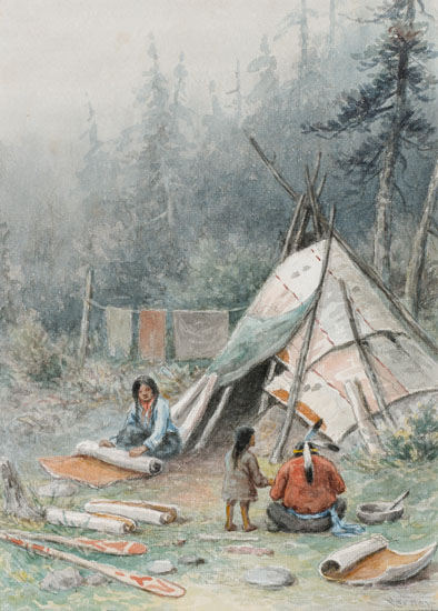 Making a Teepee by Frederick Arthur Verner