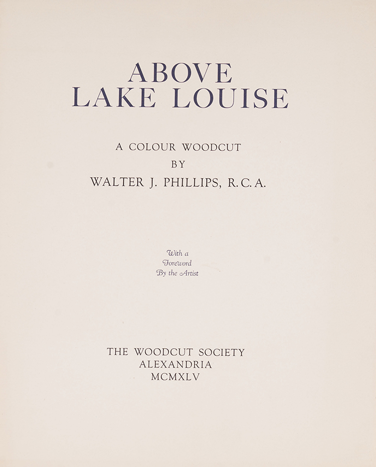 Above Lake Louise by Walter Joseph (W.J.) Phillips