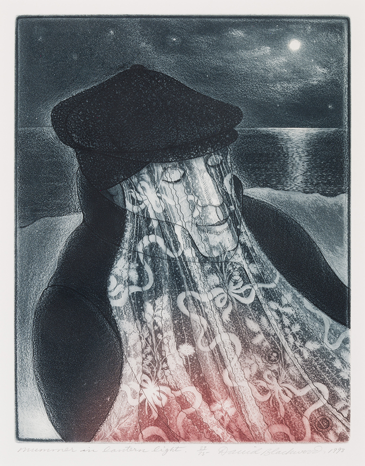 Mummer in Lantern Light by David Lloyd Blackwood