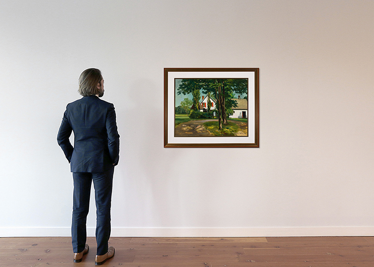 Maison derrière les arbres by Adrien Hébert