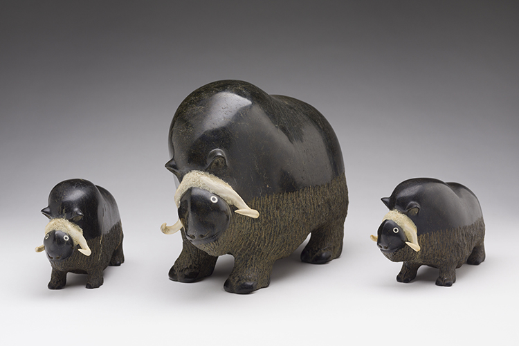 Muskox Family by Seepee Ipellie