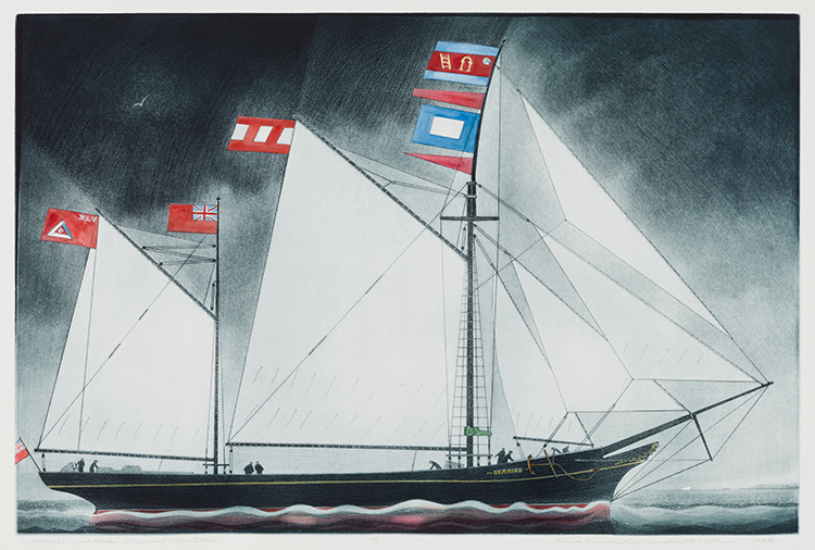 Barbour's "Seabird" Leaving Newtown by David Lloyd Blackwood