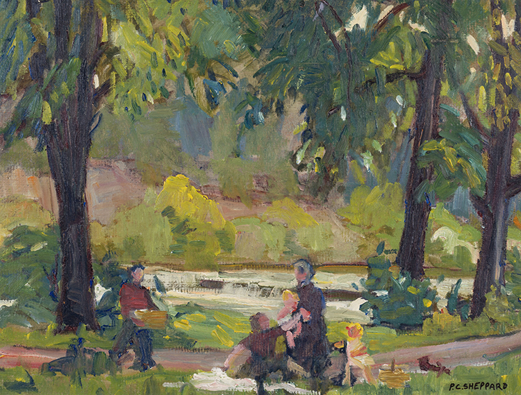 Picnic by the River par Peter Clapham Sheppard