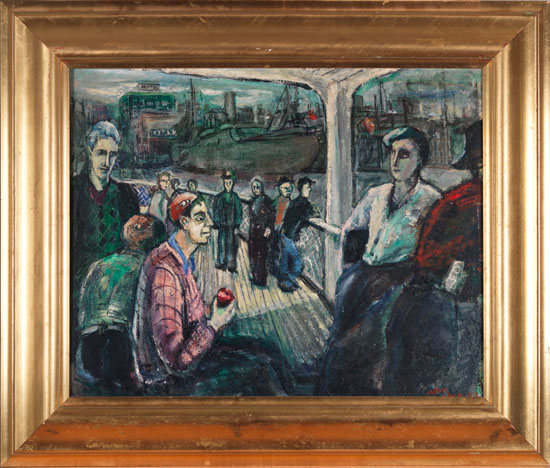 The Shipyard Workers on Ferry by Molly Joan Lamb Bobak