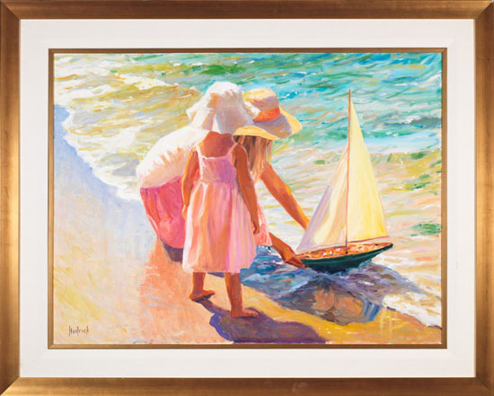 Sun and Surf with Mother and Daughter by Ron Hedrick