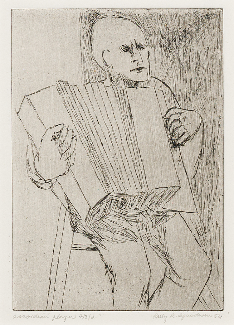 Accordion Player by Betty Roodish Goodwin