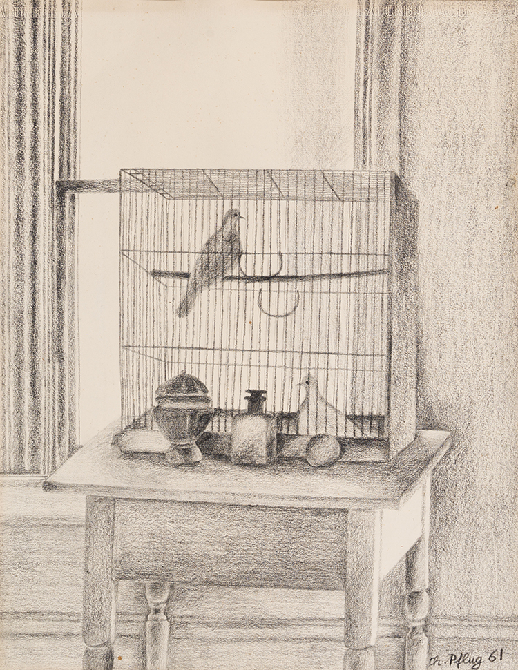 Study for Bird Cage and Tunisian Objects by Christiane Sybille Pflug