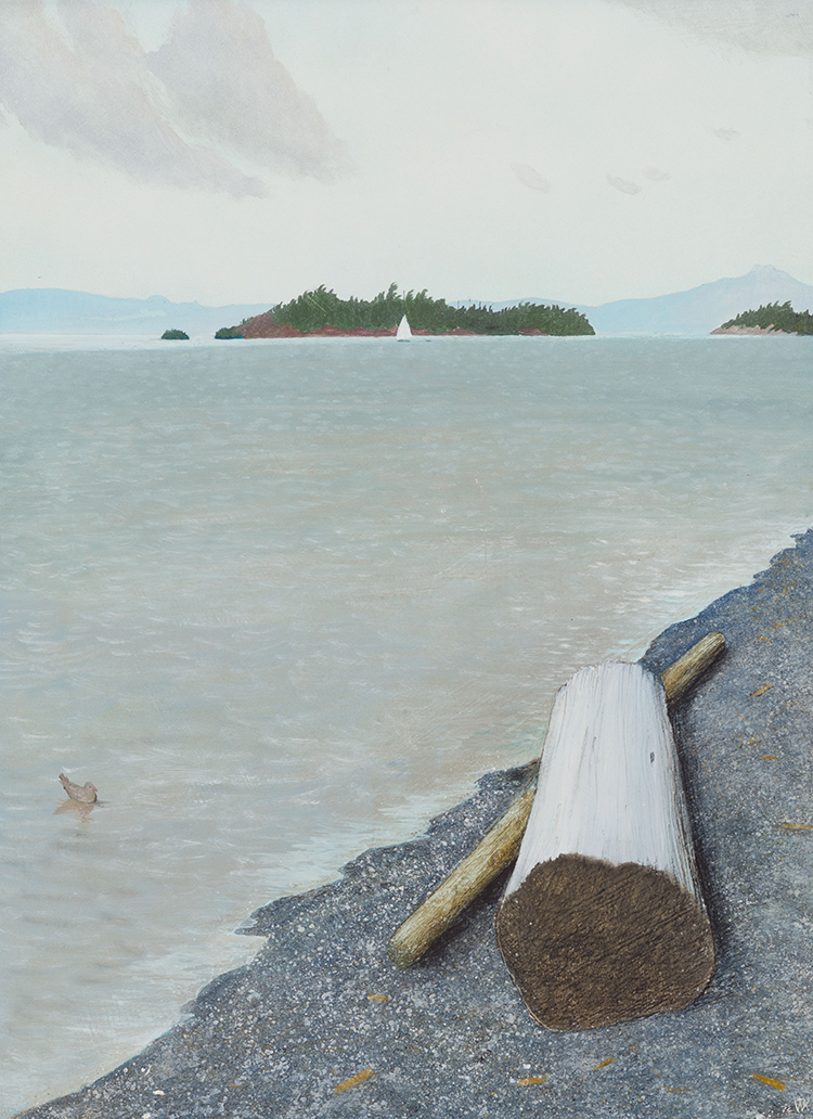 Looking Toward Vancouver Island From Sechelt par William Kurelek
