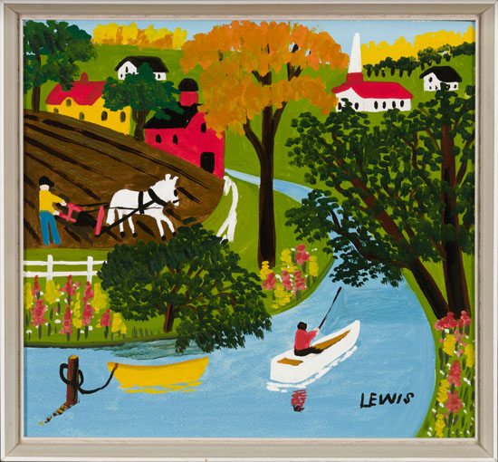 Ploughing and Fishing par Maud Lewis