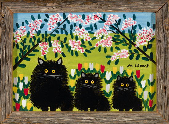 Three Black Cats by Maud Lewis