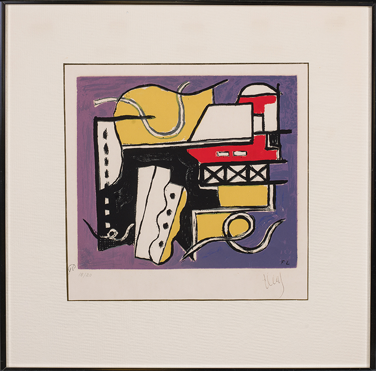 Composition sur fond violet by Fernand Léger