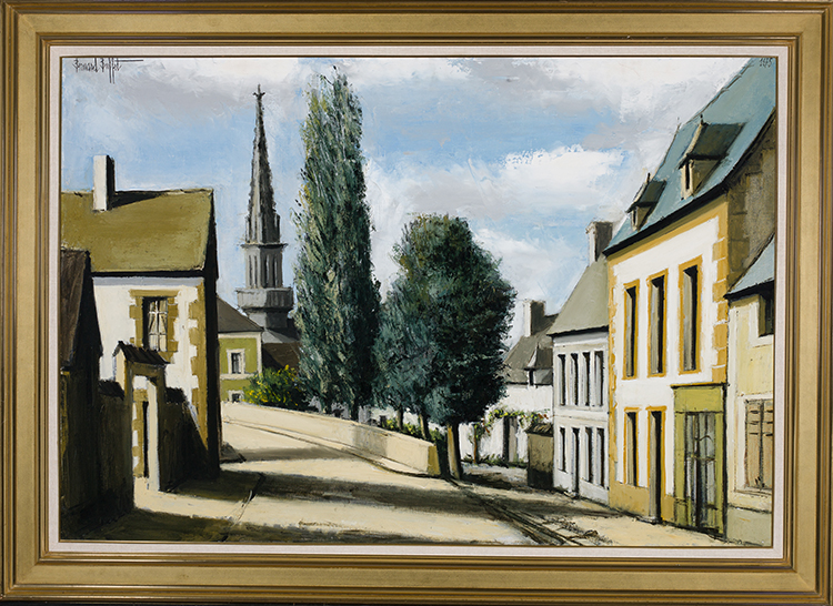 Tréboul, le clocher et la rue Vieille (Finistère) by Bernard Buffet