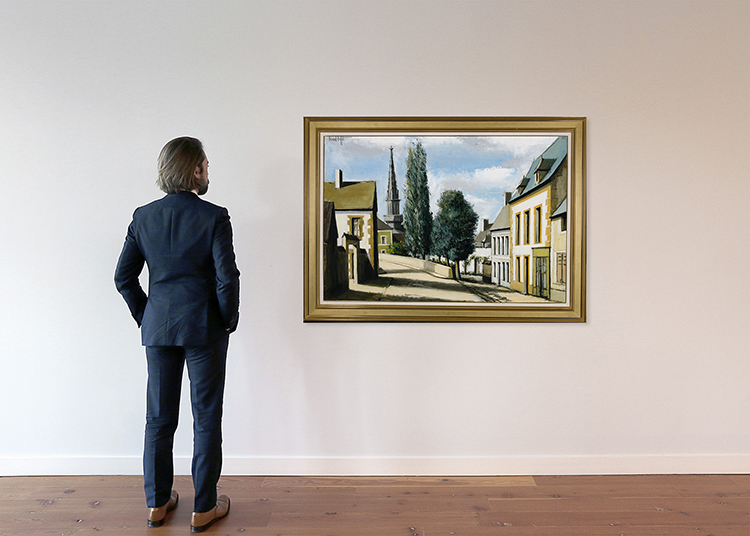 Tréboul, le clocher et la rue Vieille (Finistère) by Bernard Buffet