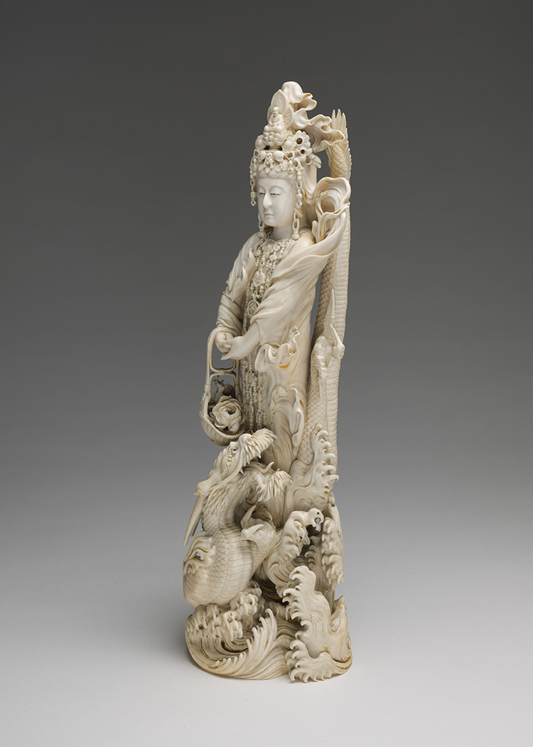 A Magnificent Japanese Ivory Carved Okimono of Kannon, Tokyo School, Meiji Period, Circa 1905 by  Japanese Art