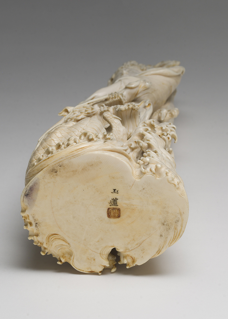 A Magnificent Japanese Ivory Carved Okimono of Kannon, Tokyo School, Meiji Period, Circa 1905 by  Japanese Art