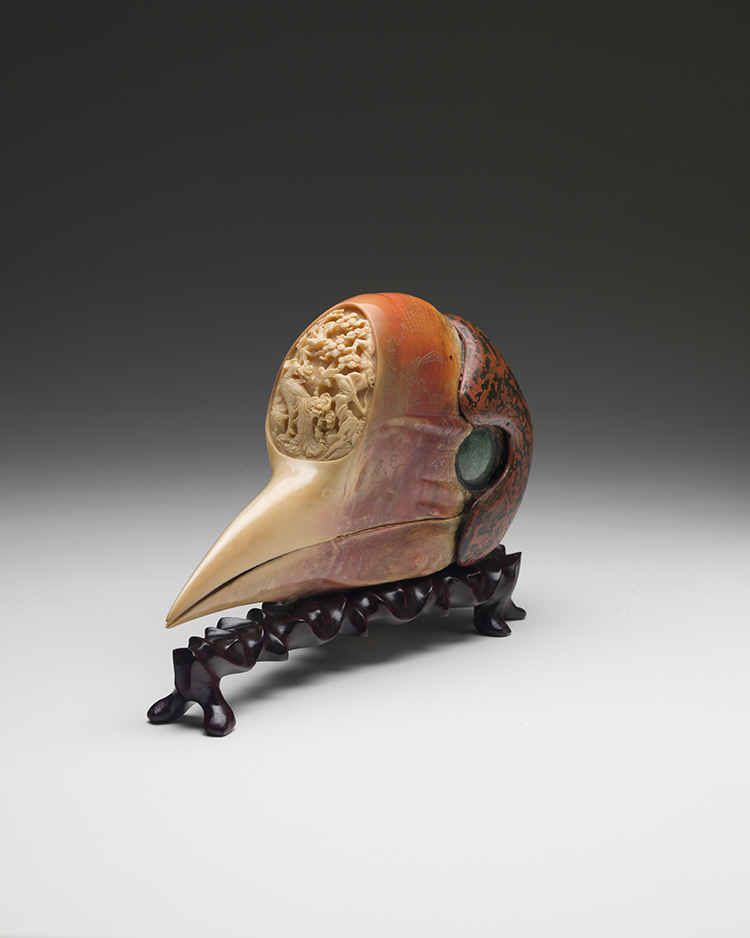 A Rare Chinese Silver Wire Inlaid Hornbill Skull, Qianlong Marks, Early 19th Century by  Chinese Art