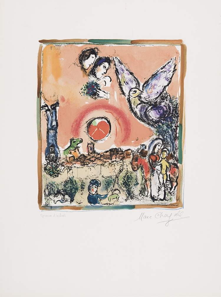 Composition champêtre par Marc Chagall