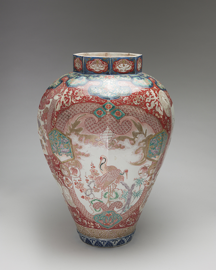 A Large Japanese Imari Faceted Vase, 19th Century by  Japanese Art