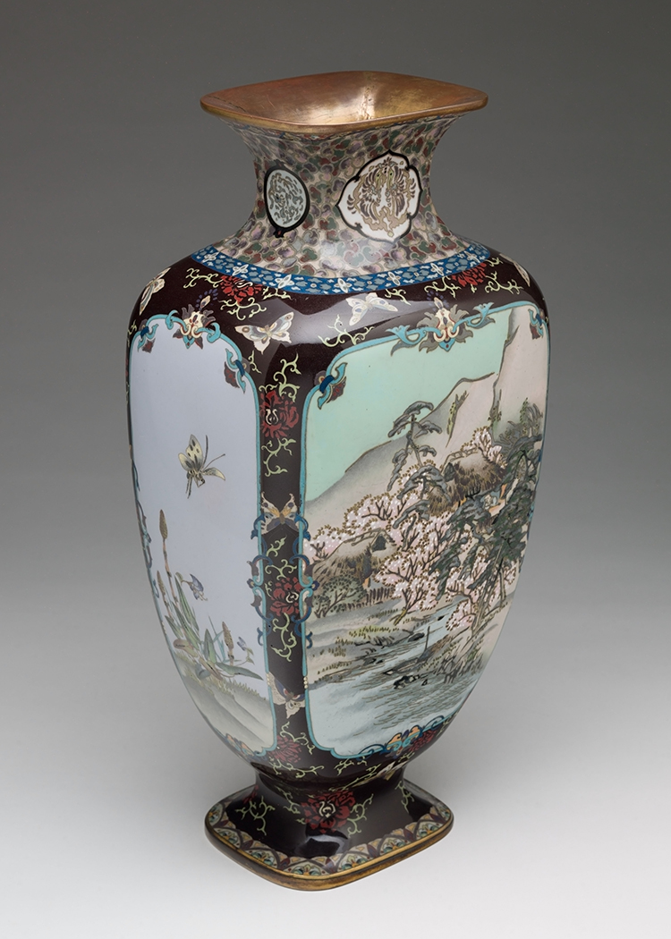 A Large Japanese Cloisonné Enamel 'Landscape' Vase, Early 20th Century by  Japanese Art