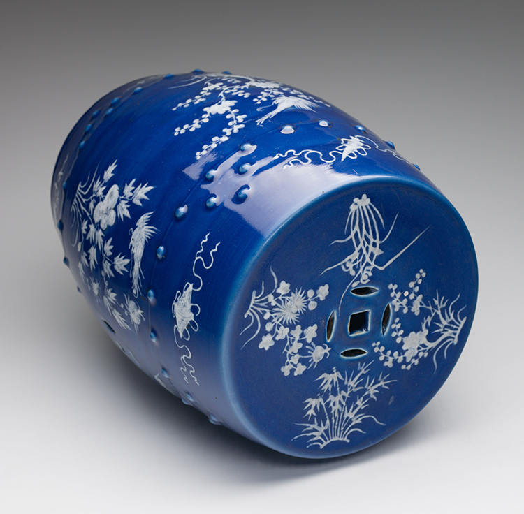 A Chinese Swatow Reverse Blue and White Barrel Stool, Late Qing Dynasty, circa 1900 by  Chinese Art