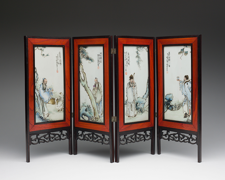 Set of Four Chinese Famille Rose 'Figural' Panels, circa 1935 by  Chinese Art