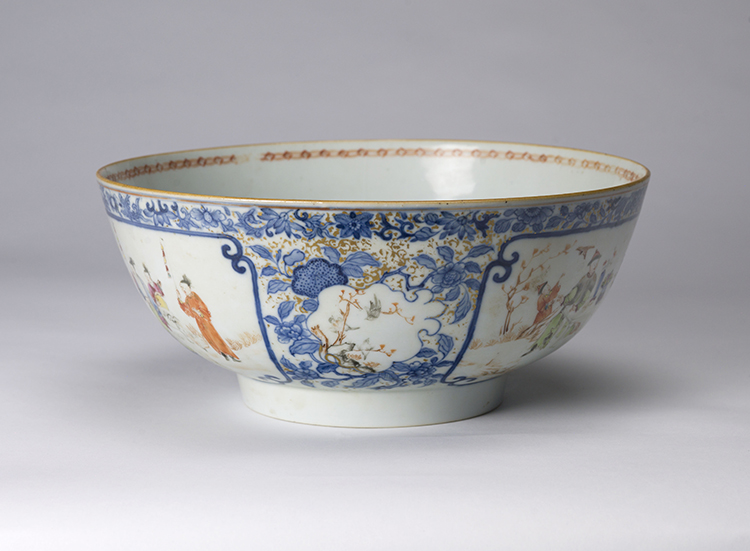 Large Chinese Export Famille Rose Punch Bowl by  Chinese Art