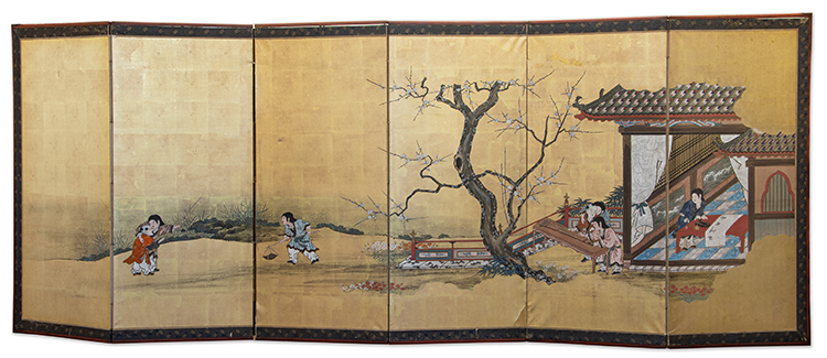 Japanese Folding Screen, Late 19th to Early 20th Century par  Japanese Art